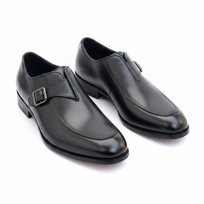 Richwanaz Classic Black Strap Shoe