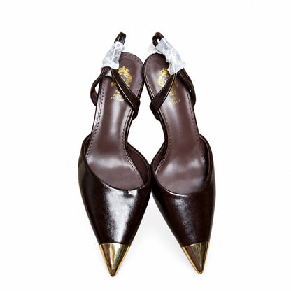 Leather Sling Back Heels