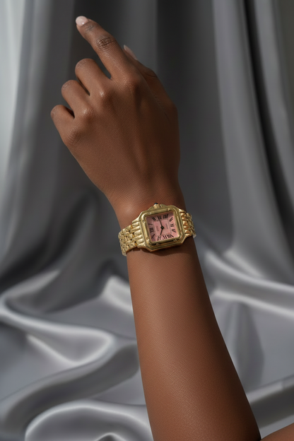 Jiali Pink Face Wristwatch