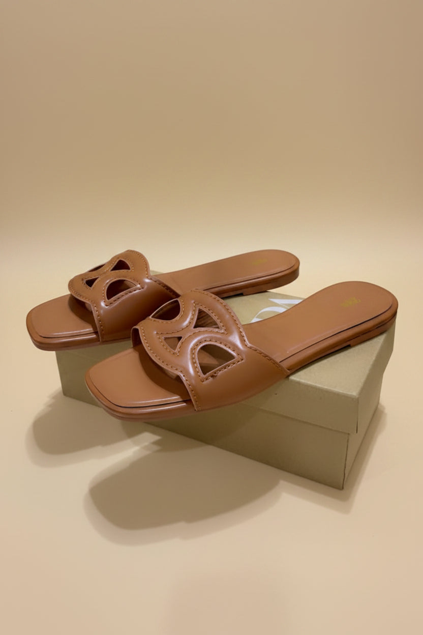 Brown Flat Slippers