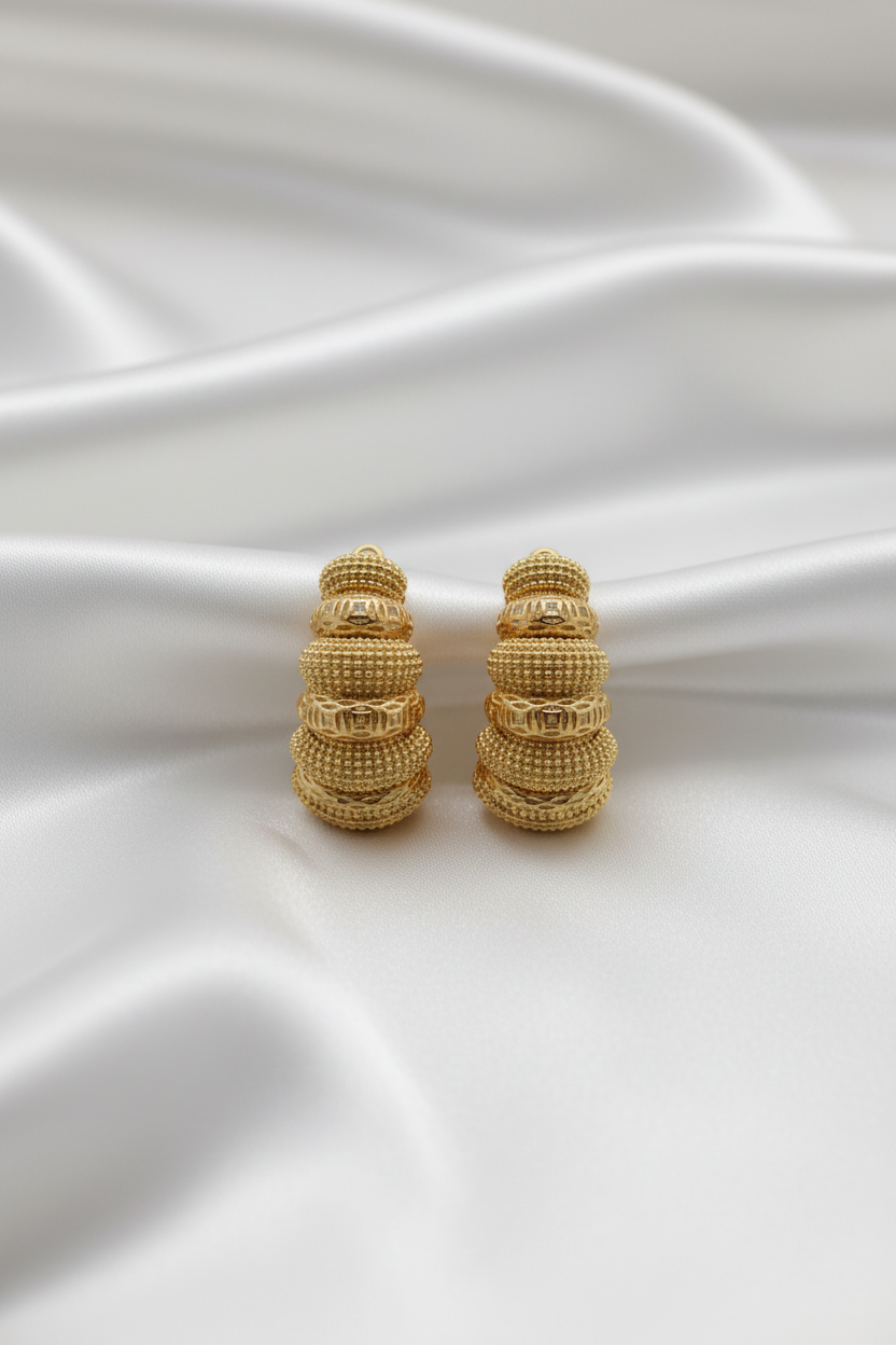 Triple Bead Drop Earring