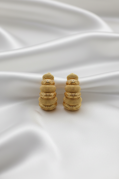 Triple Bead Drop Earring