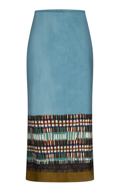Atira Printed Cotton Midi Skirt
