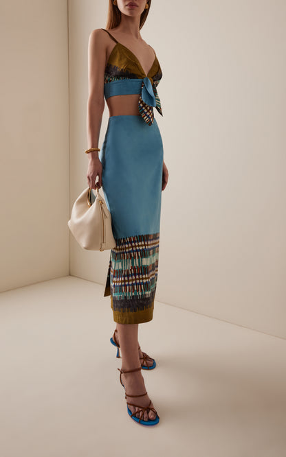 Atira Printed Cotton Midi Skirt