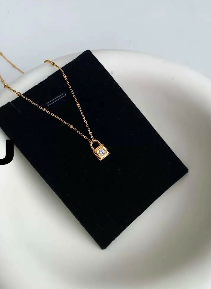 Petite Gold Padlock Necklace
