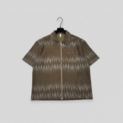Faded Nude Zip-Up Shirt