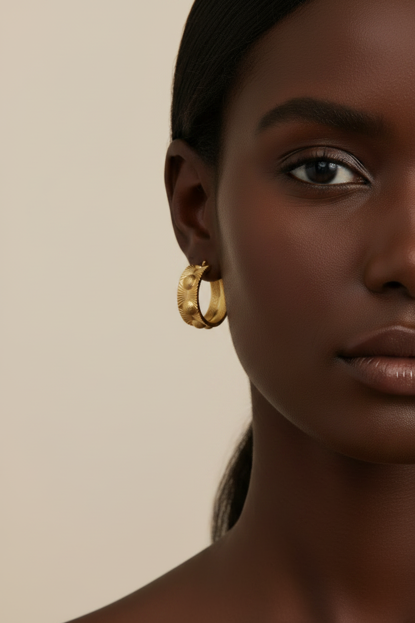 Textured Sculptural Hoop Earring