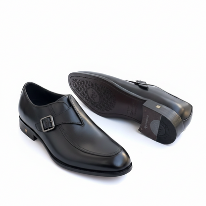 Richwanaz Classic Black Strap Shoe